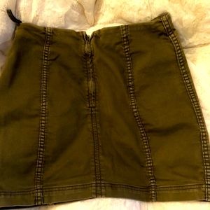Free people olive color micro mini skirt